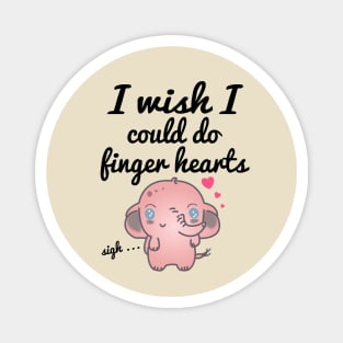 Elephant sighing and wishing they could do finger hearts - Kawaii Magnet